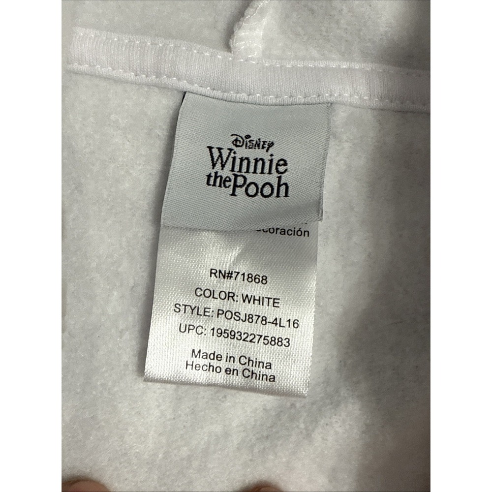 Disney‎ Winnie The Pooh Licensed Zip Up Hoodie Sweatshirt Embroidered Size Large - Picture 10 of 11